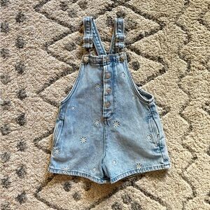 Zara embroidered daisy overalls